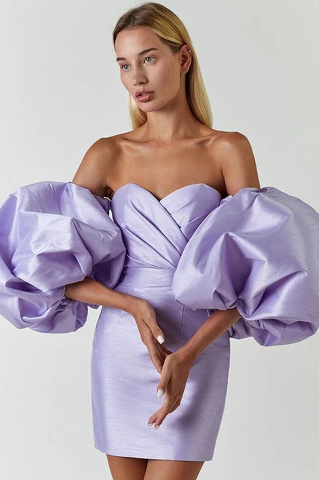 Alexandrine Puff Sleeve Mini Elbise