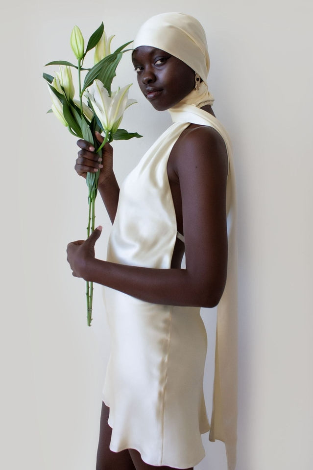 Astrella Neck Wrap Midi A-Line Elbise