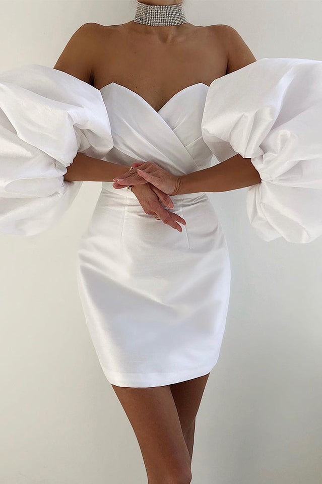 Alexandrine Puff Sleeve Mini Elbise