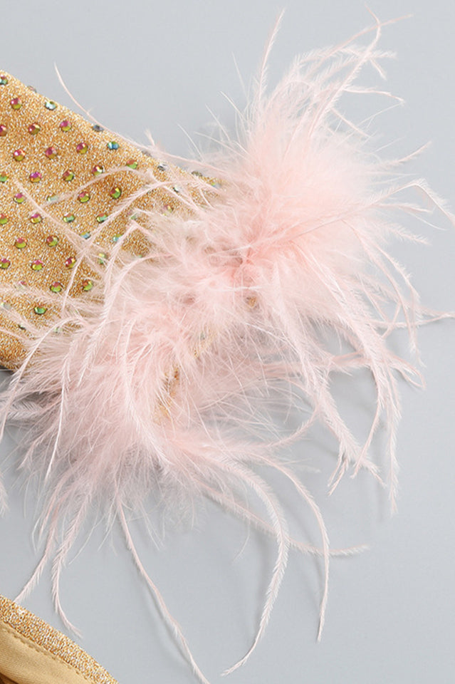 Gina Yellow Crystal Elbise