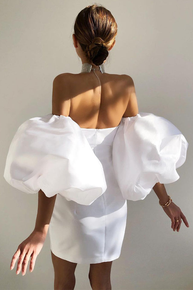 Alexandrine Puff Sleeve Mini Elbise