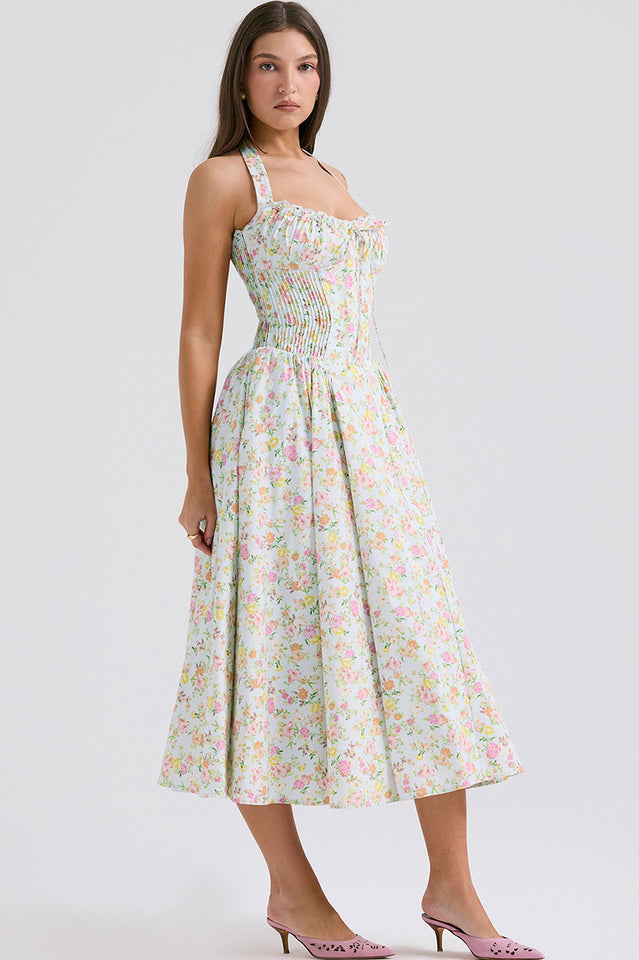 Adabella Cotton Halter Midi Elbise