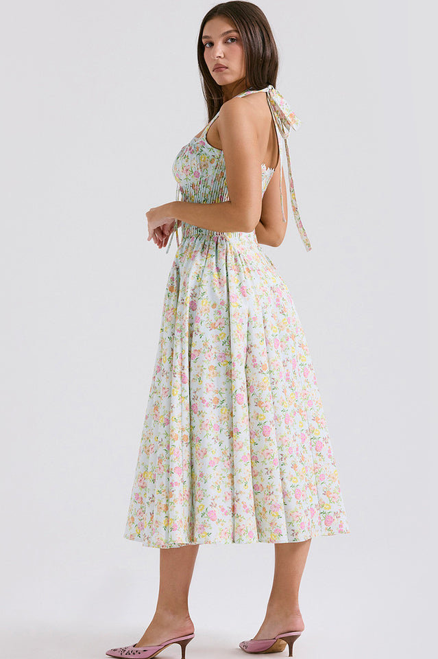 Adabella Cotton Halter Midi Elbise
