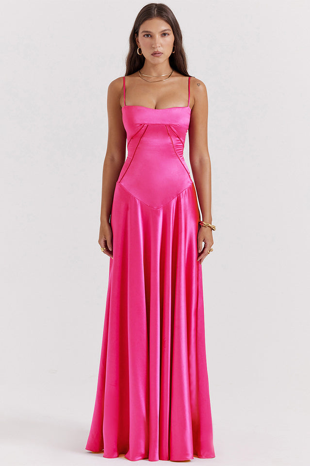 Anabella Black Lace Up Maxi Elbise