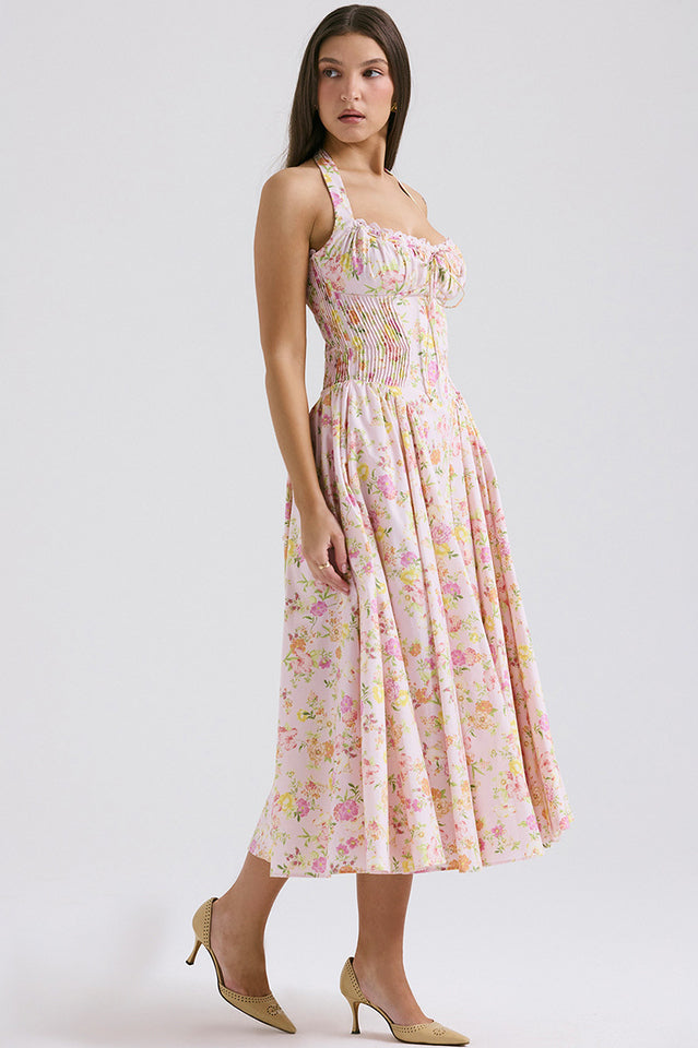 Adabella Cotton Halter Midi Elbise