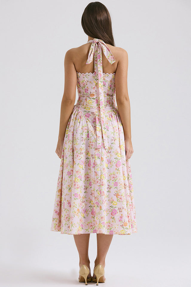 Adabella Cotton Halter Midi Elbise