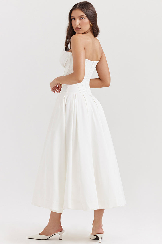 Lady Black Strapless Midi Elbise