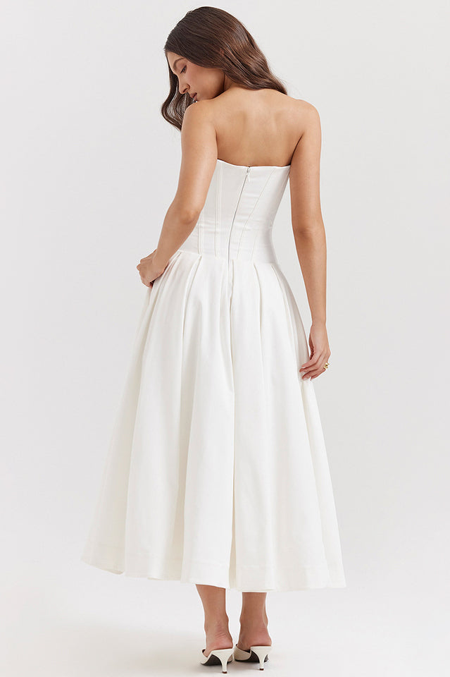 Lady Black Strapless Midi Elbise