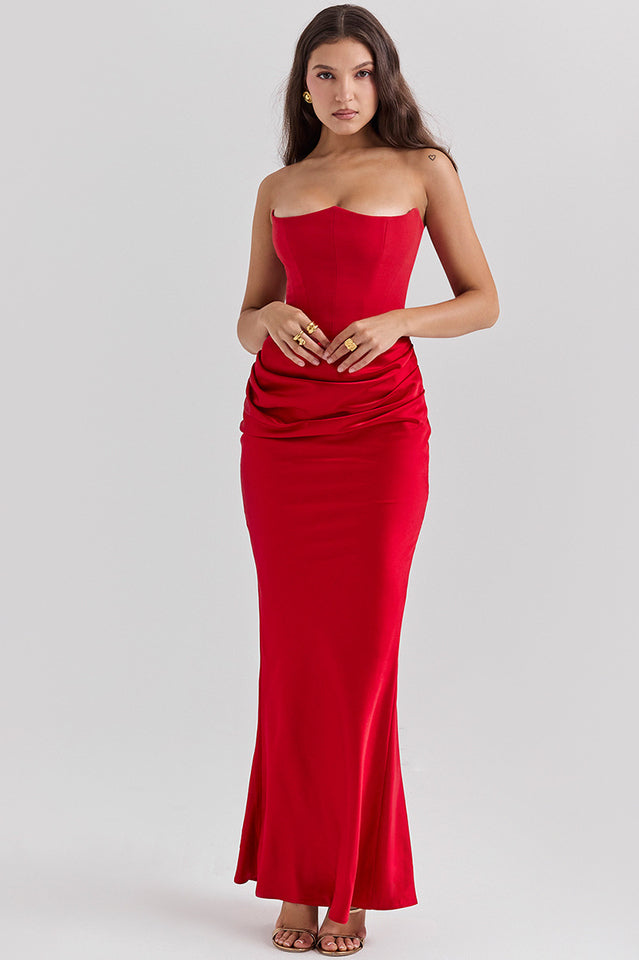 Persephone Off Shoulder Bustier Elbise