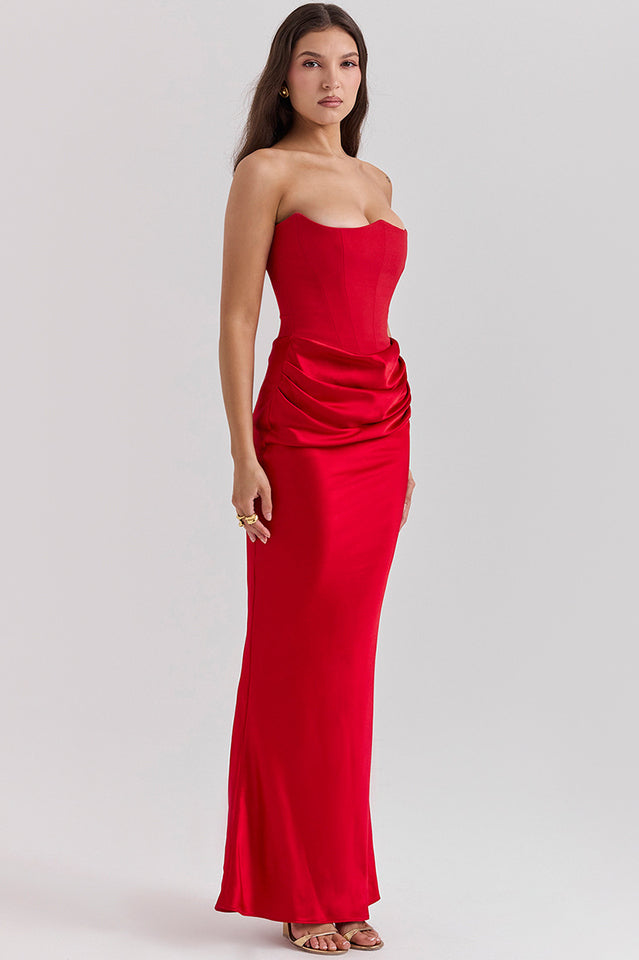 Persephone Off Shoulder Bustier Elbise