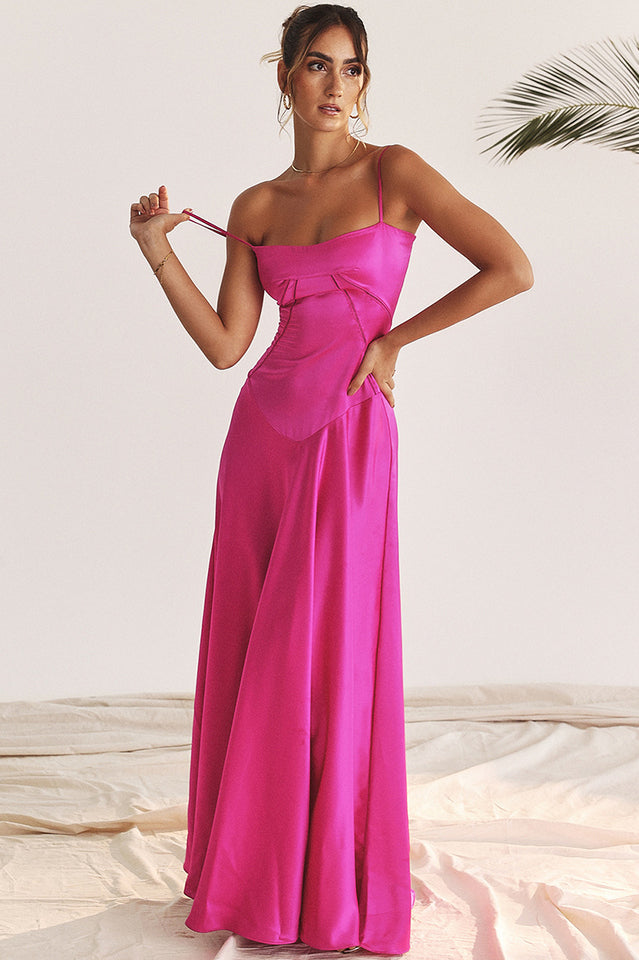 Anabella Black Lace Up Maxi Elbise