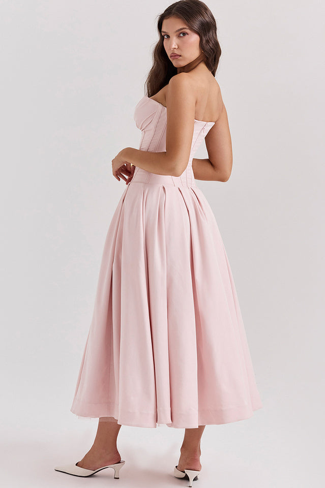 Lady Black Strapless Midi Elbise