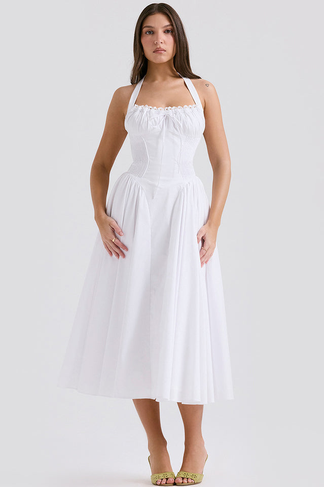 Adabella Cotton Halter Midi Elbise