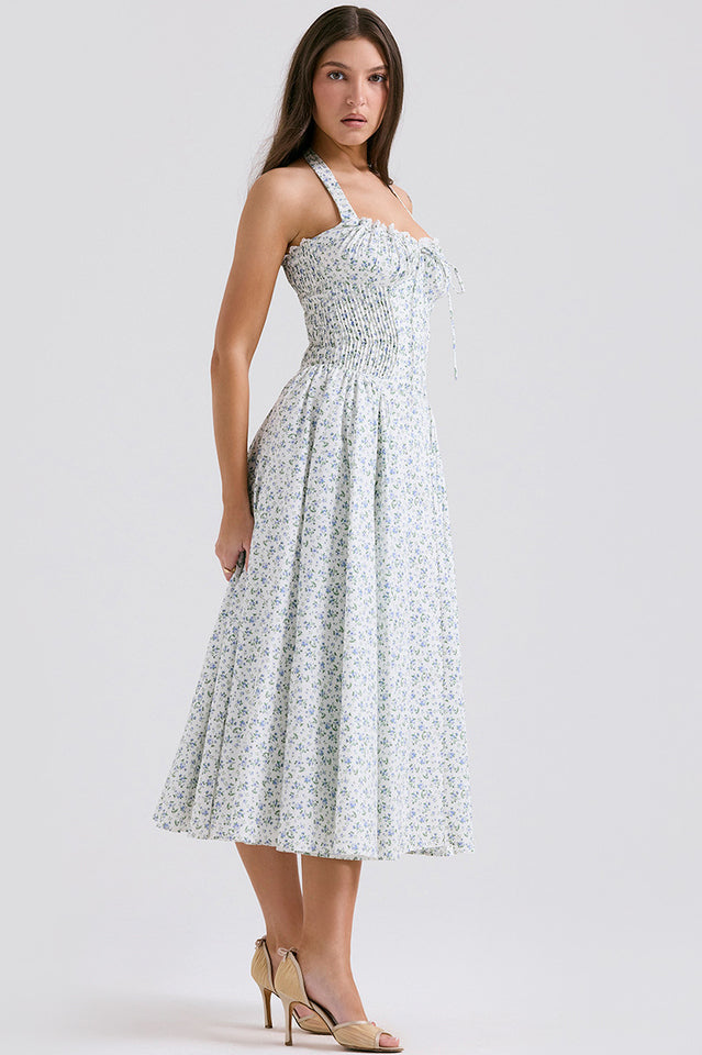 Adabella Cotton Halter Midi Elbise