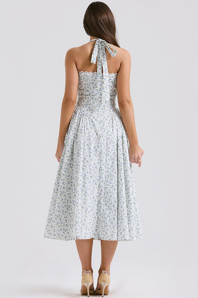 Adabella Cotton Halter Midi Elbise