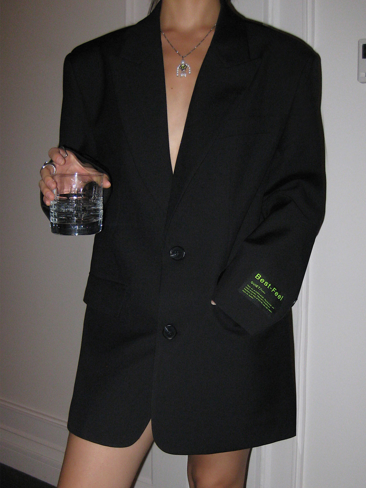 Lapel Button Pockets Blazer Ceket