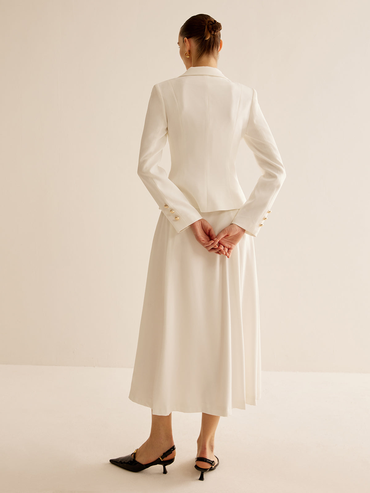Elegant Metal-Button Blazer Ceket
