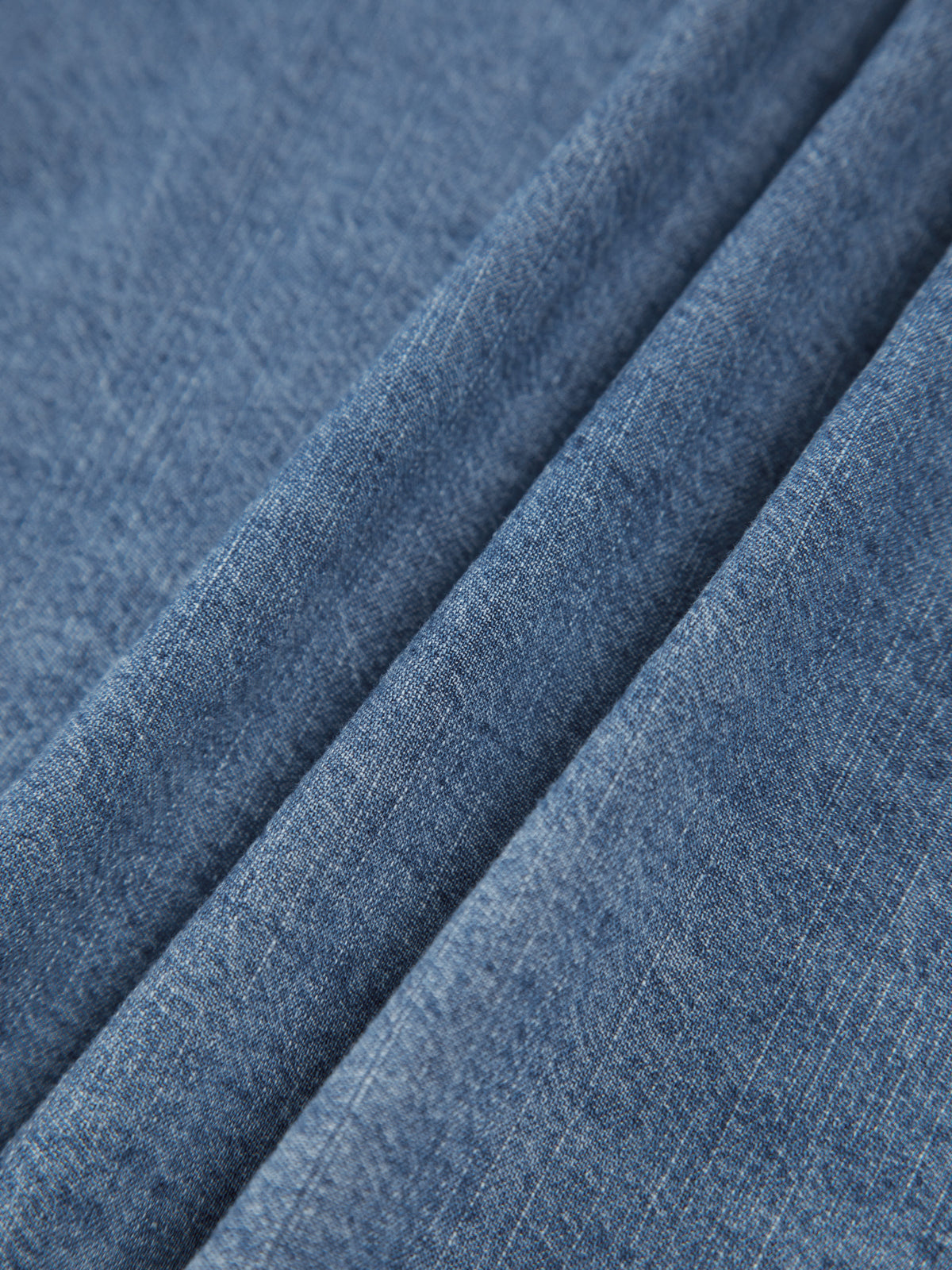 Asymmetrical Collar Denim Crop Gömlek