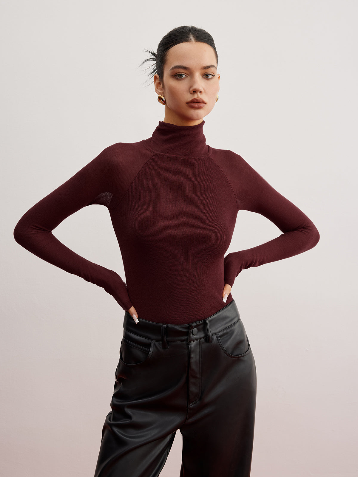 Sheer Sleeve Skinny Üst
