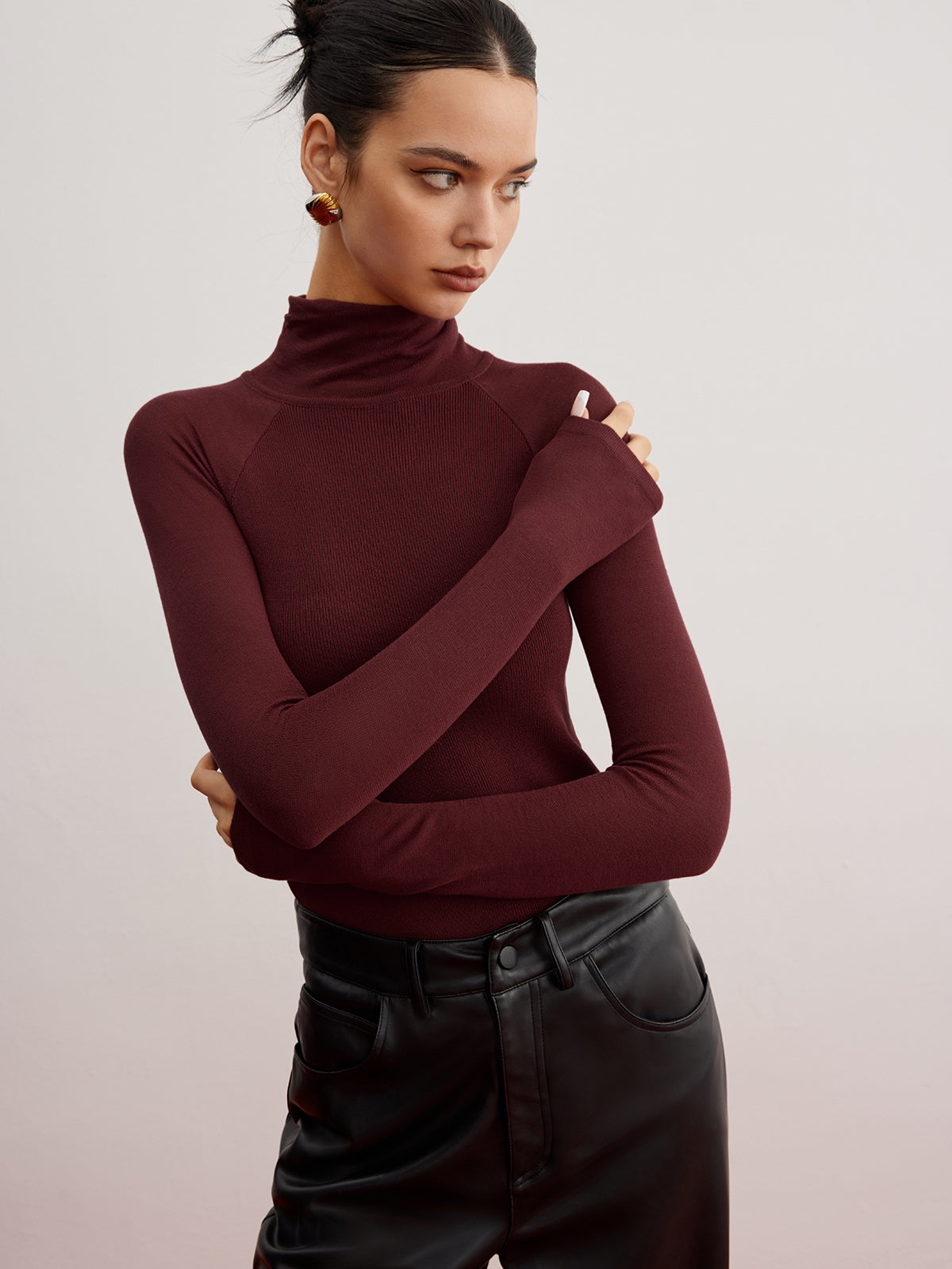 Sheer Sleeve Skinny Üst