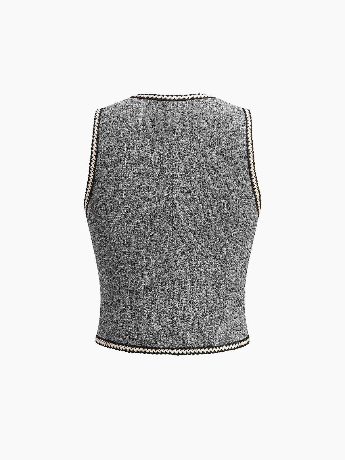 Pearl Button Split Crop Yelek