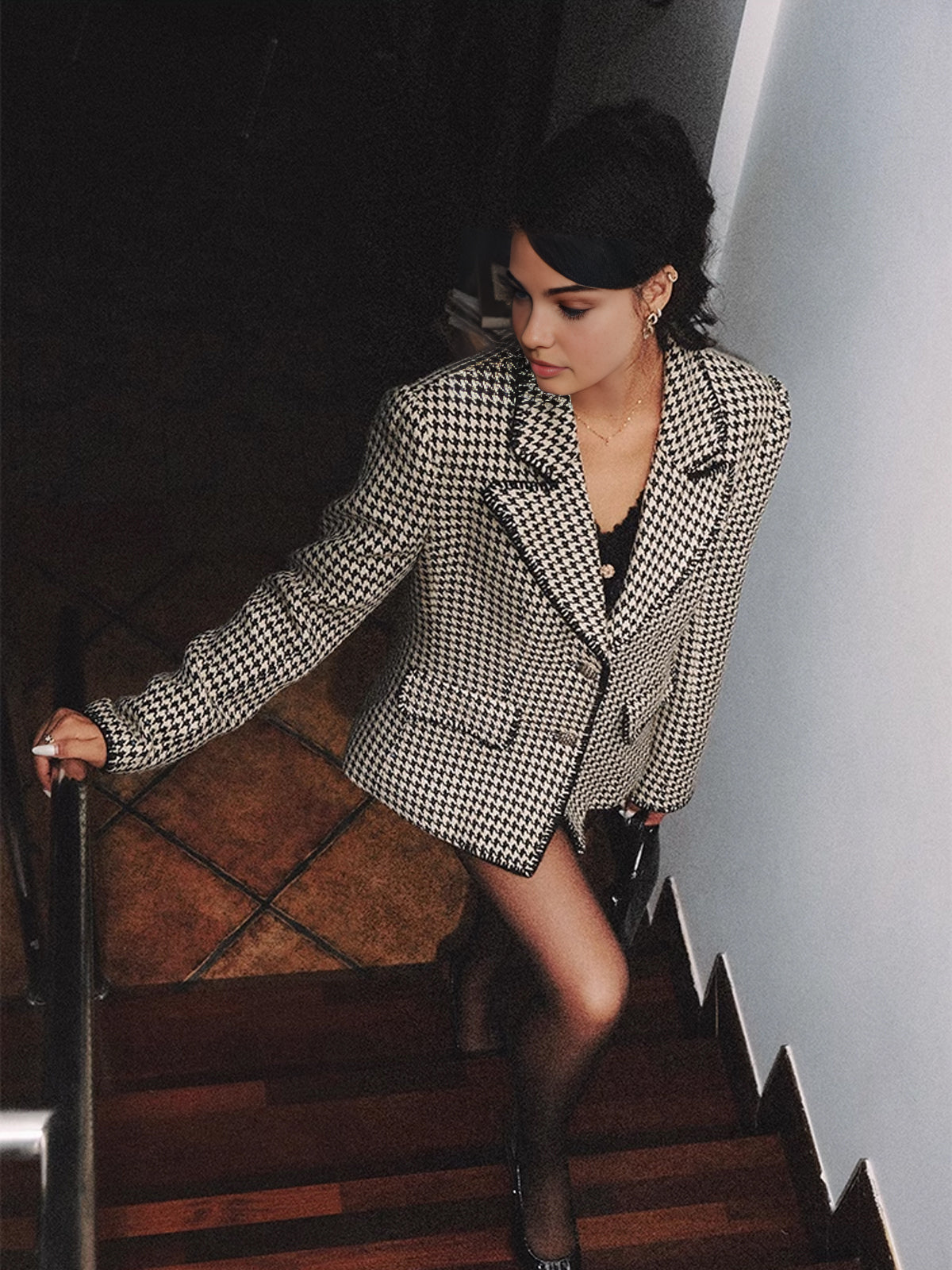 Retro Lapel Button Blazer Ceket