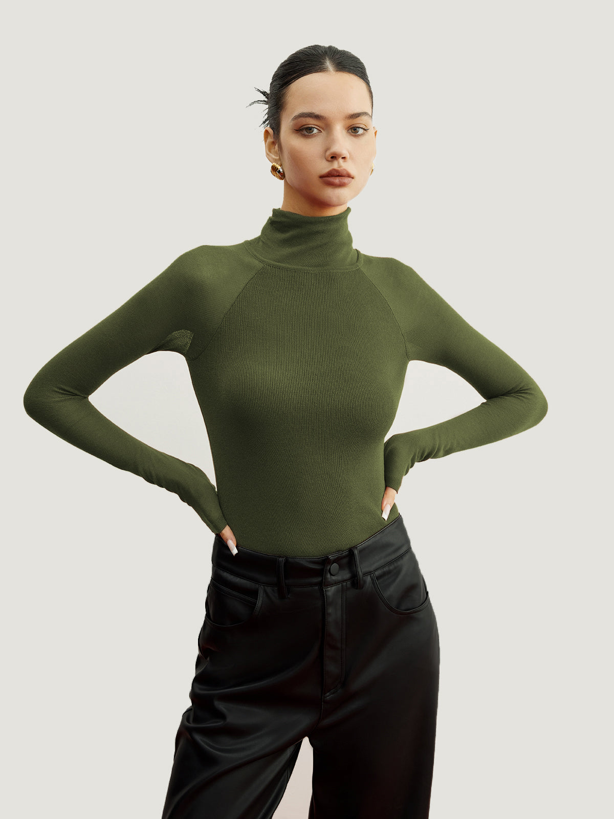 Sheer Sleeve Skinny Üst