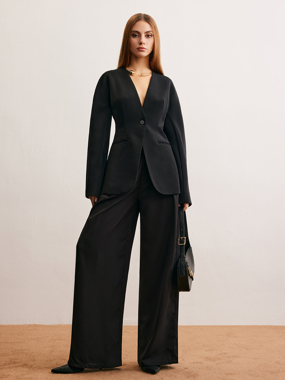 Utility Split Button Cinched Blazer Ceket