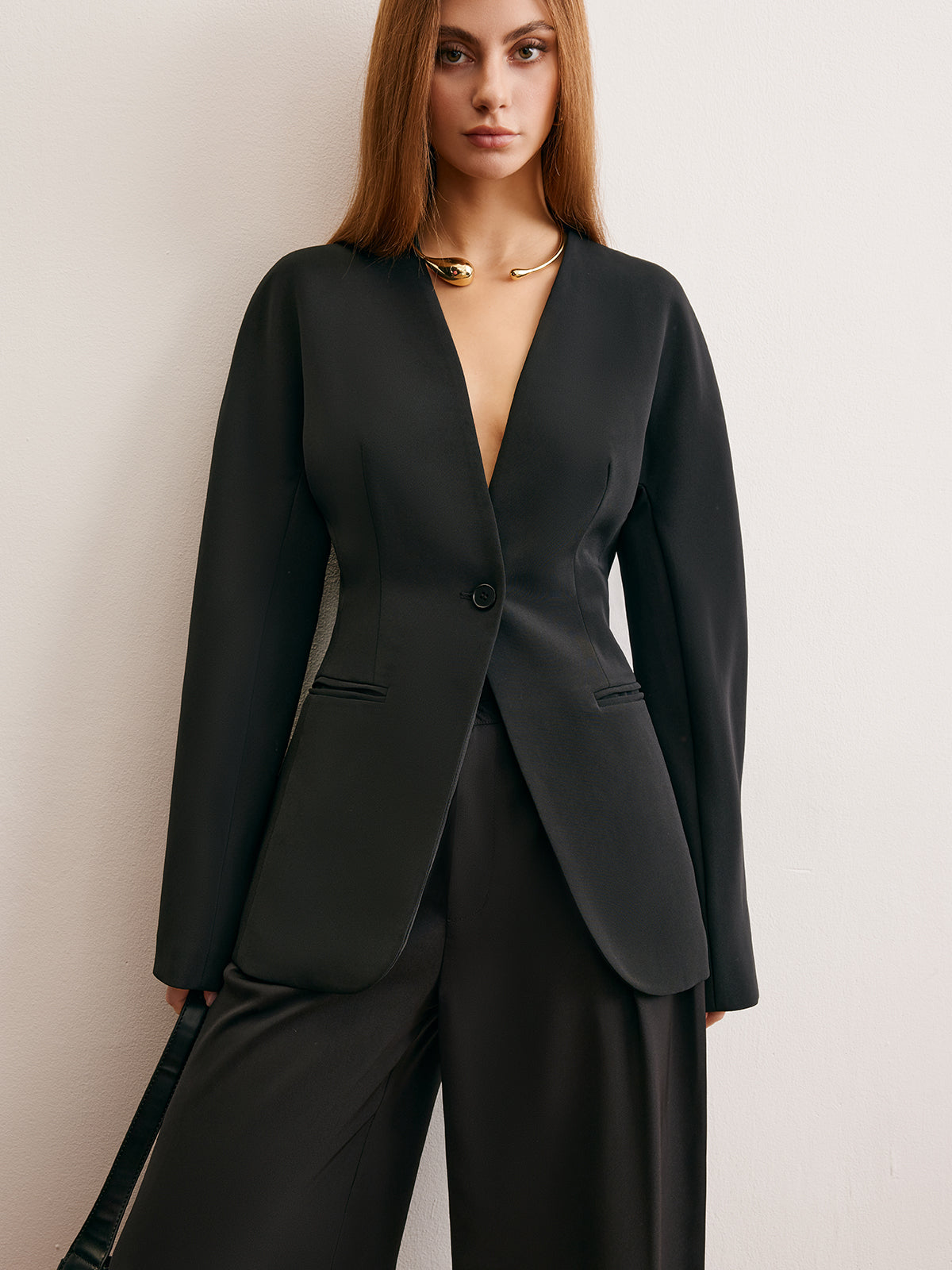 Utility Split Button Cinched Blazer Ceket