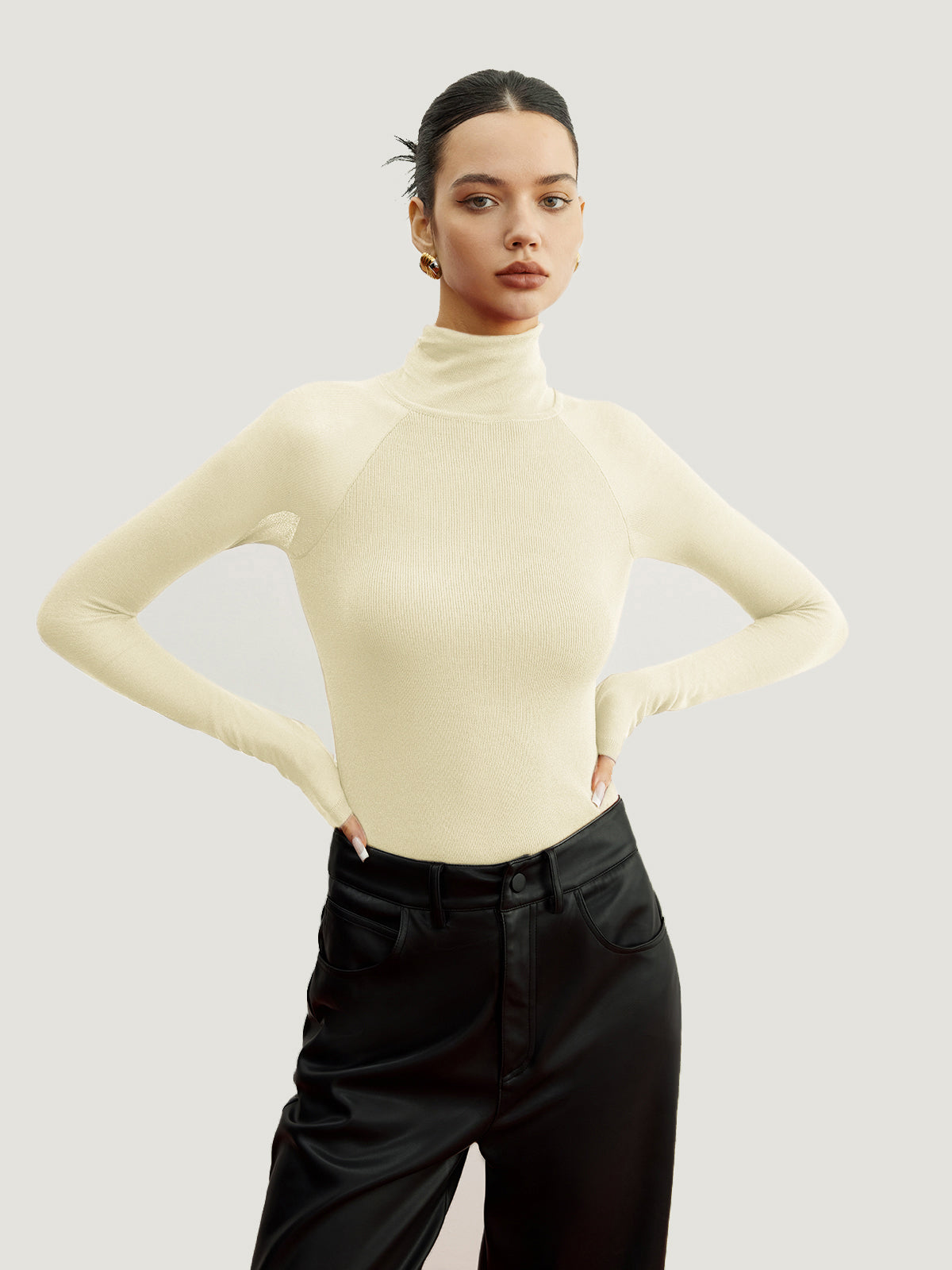 Sheer Sleeve Skinny Üst