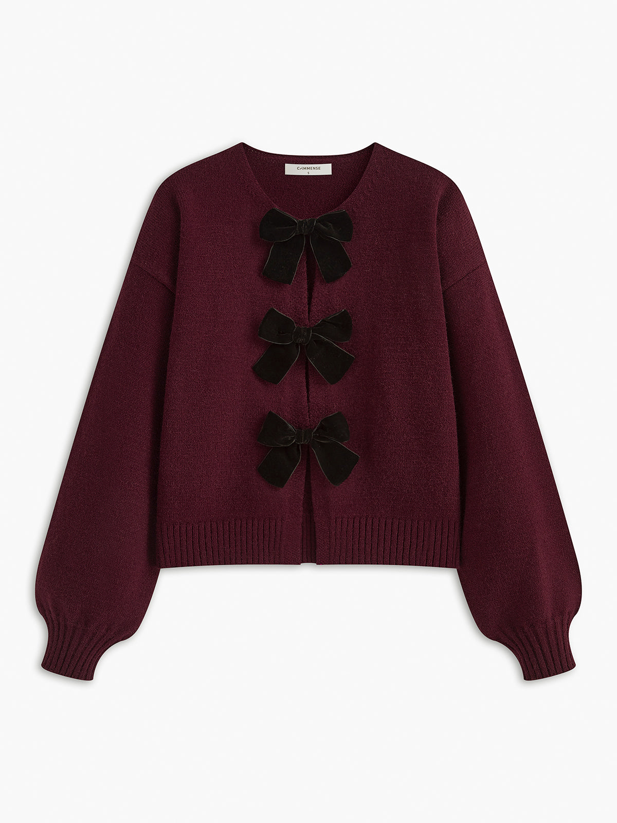 Velvet-Bow Lantern Sleeve Kazak