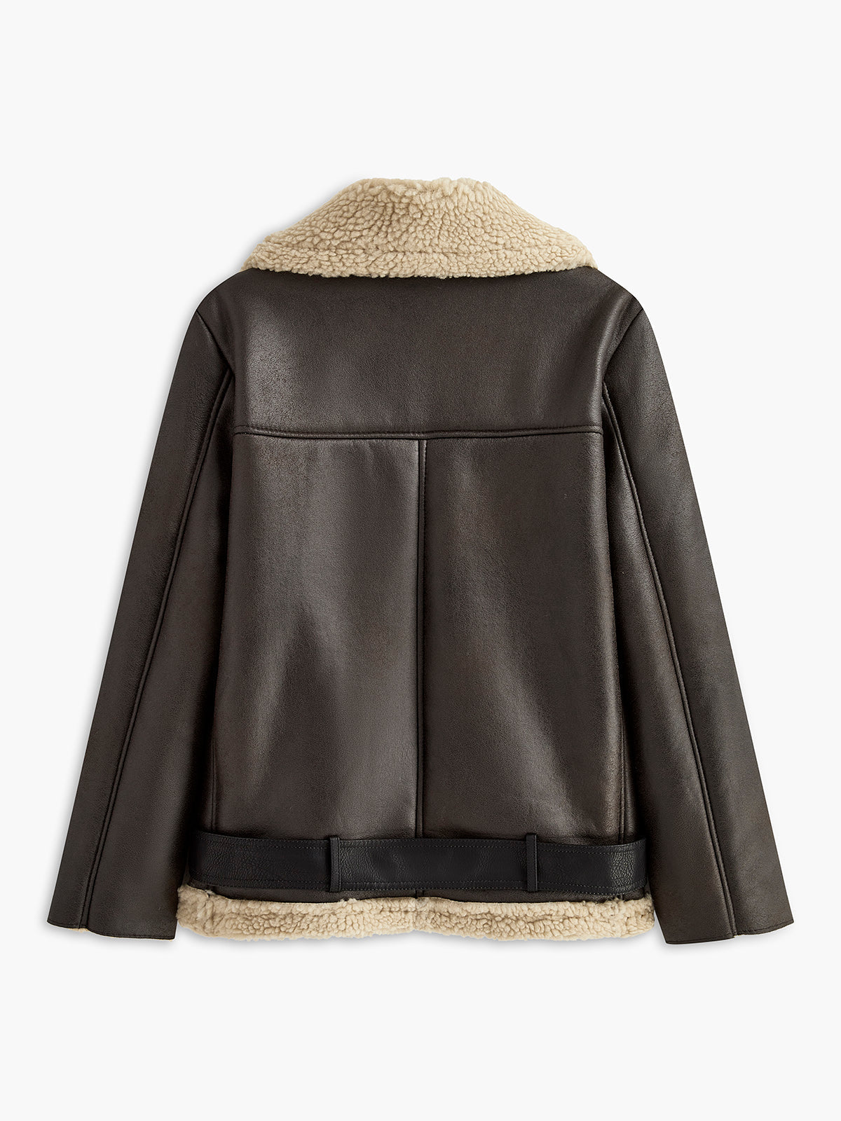 Zipper Belted Soft Fleece Ceket