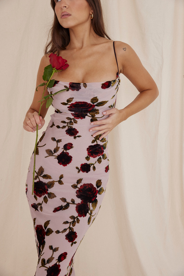 Pink Devoured Craft Maxi Elbise