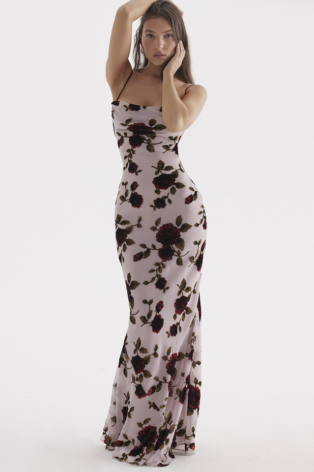Pink Devoured Craft Maxi Elbise