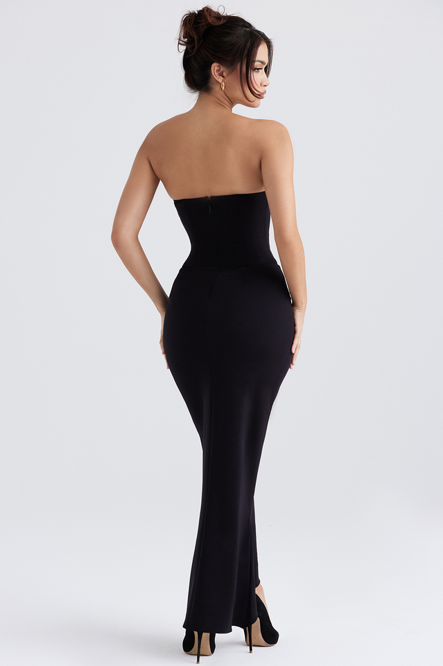 Sabine Black Tube Top Tunic Elbise
