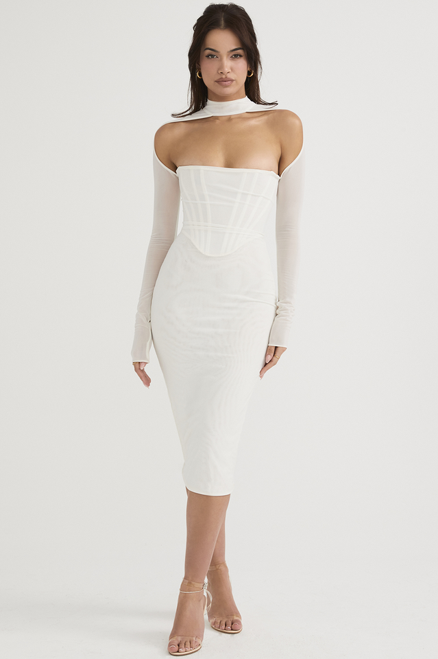Milarose Mesh Tunic Midi Elbise