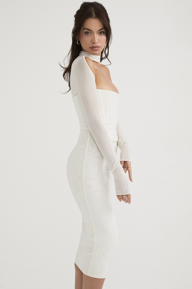 Milarose Mesh Tunic Midi Elbise