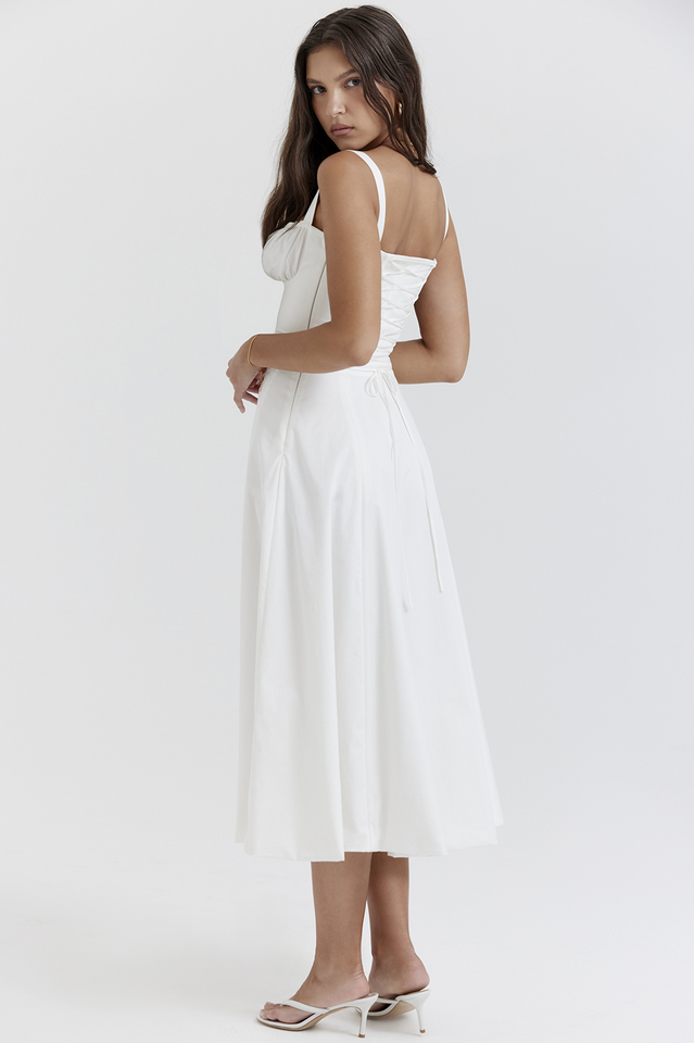 Carmen White Bustier Elbise