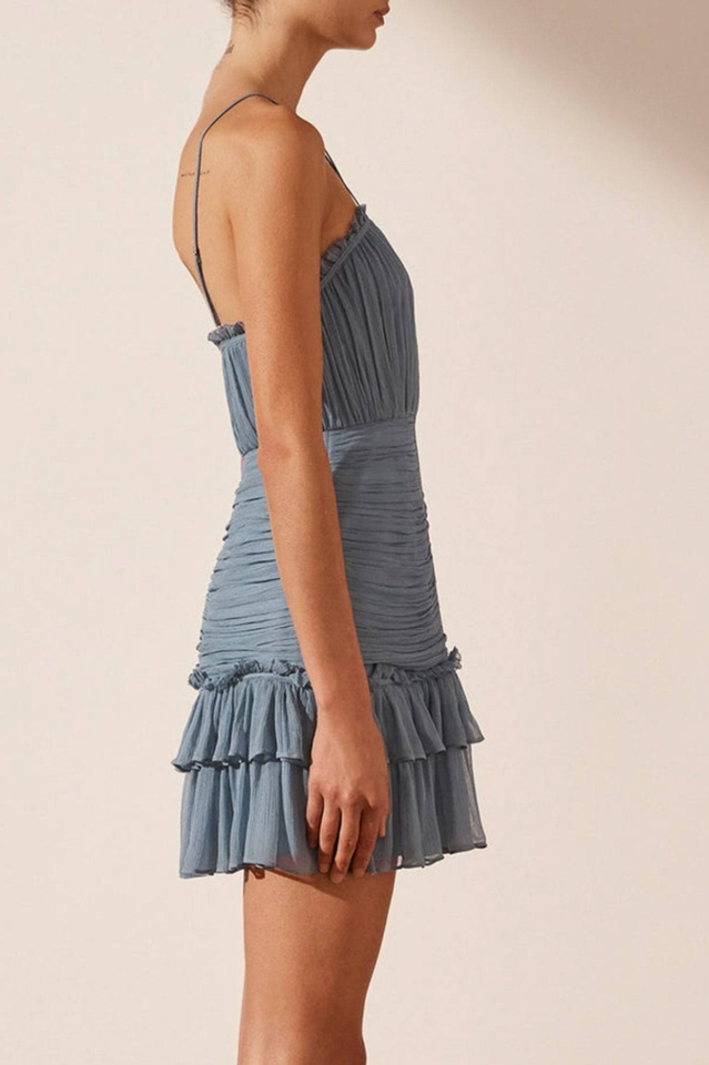 Lauren Cross Front Mini Elbise