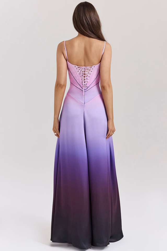 Anabella Black Lace Up Maxi Elbise