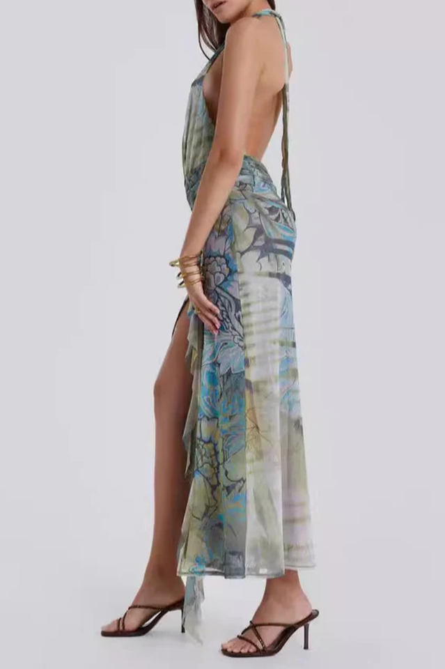 Cindy Plunge Maxi Elbise