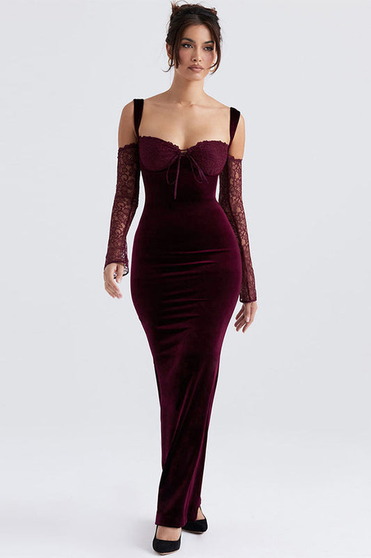Kaia Evening Velvet Maxi Elbise