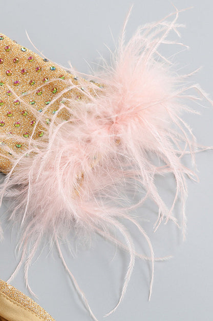 Gina Yellow Crystal Elbise