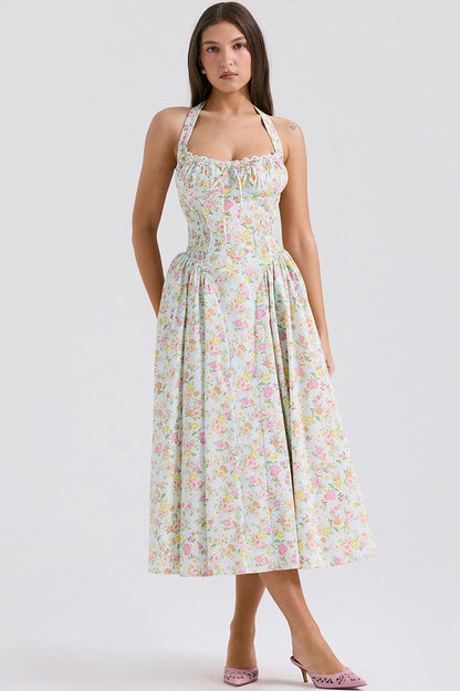 Adabella Cotton Halter Midi Elbise