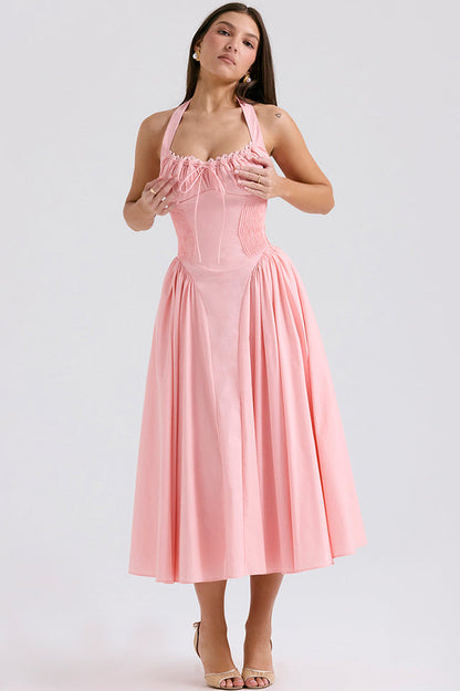 Adabella Cotton Halter Midi Elbise