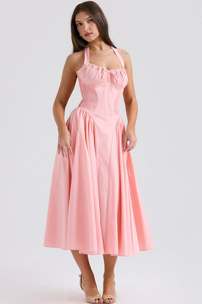 Adabella Cotton Halter Midi Elbise