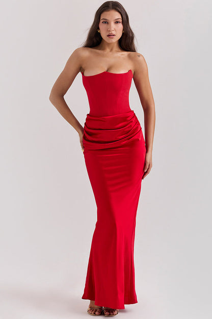 Persephone Off Shoulder Bustier Elbise