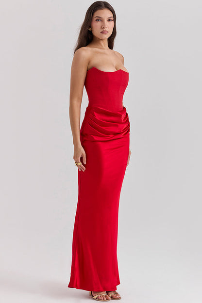 Persephone Off Shoulder Bustier Elbise