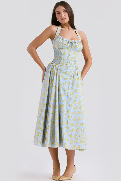 Adabella Cotton Halter Midi Elbise