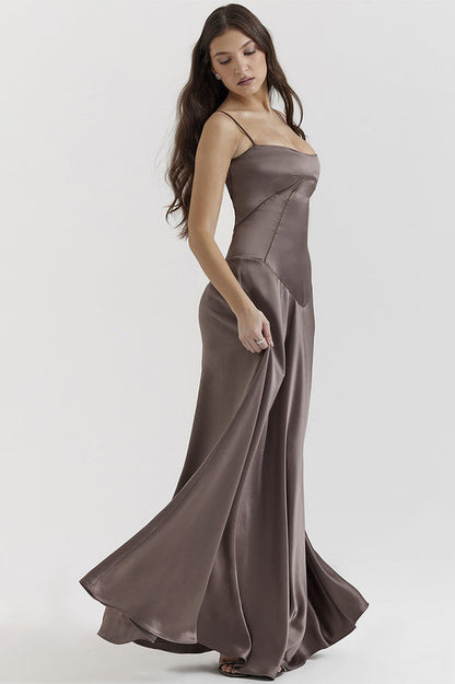 Anabella Black Lace Up Maxi Elbise